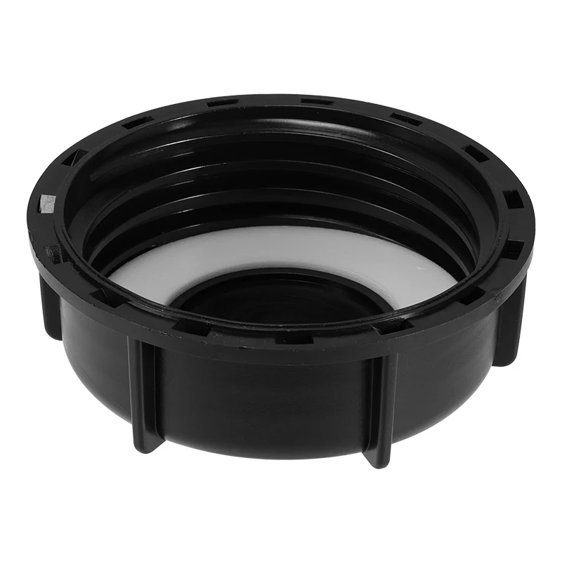 CT Coupling IBC Tank Adapter 55mm ID Coarse Female Thread Plastic Water Tote Solid Cover Lid Cap with Gasket Black