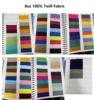 100% cotton twill fabric colors