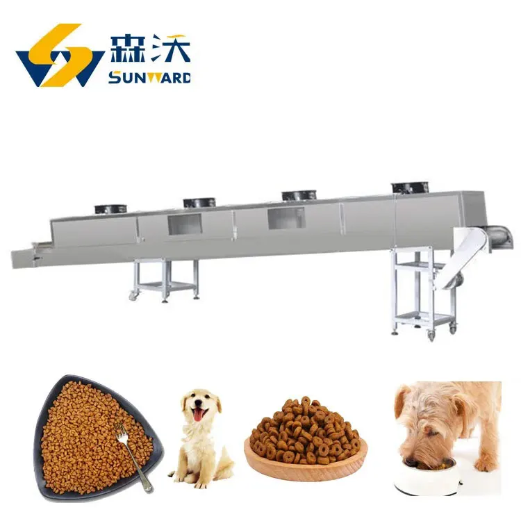 Sunward 500 kg/h Full production line dry kibble pet dog cat food pellet machine manufacturing extruder production line