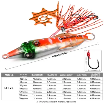 CHEERY Printed Big Hard Squid Shape Jig Fishing Lure Weights 40-200g Saltwater Lures Lead Bass Jigging Freshwater Hooks – Metal Jig – view 5