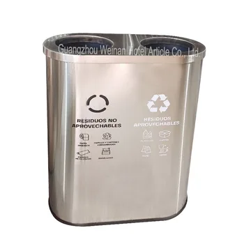 Recycle Stainless Steel metal Recycling Trash cans for publish places or household