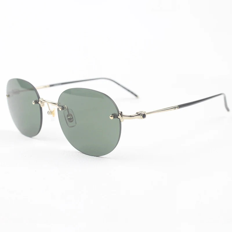 FELRES Rimless Metal Frame Polarized Sunglasses - Men's Retro Lightweight Eyewear - UV400, TAC Lenses - Square Style - F4336