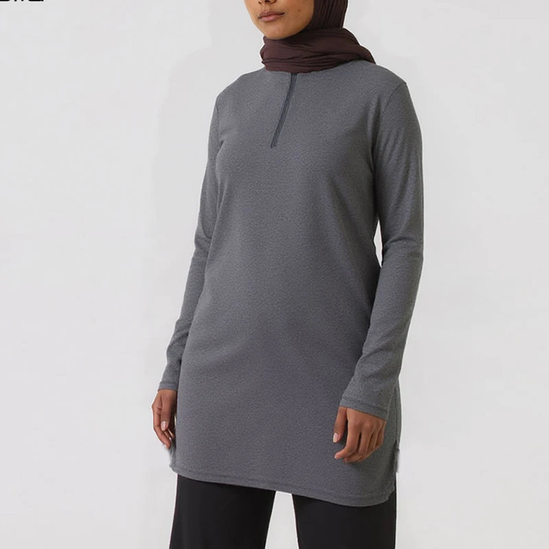 Islamic Active Long Sleeve Modest Active Sportswear Basic Training Sports Lightweight Shirts