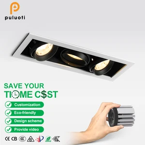 PULUOTI Zigbee COB AR80 Spotlight Ceiling Light for Living Room Recessed 15°24°38°60° Adjustable Aluminum Spot Lights