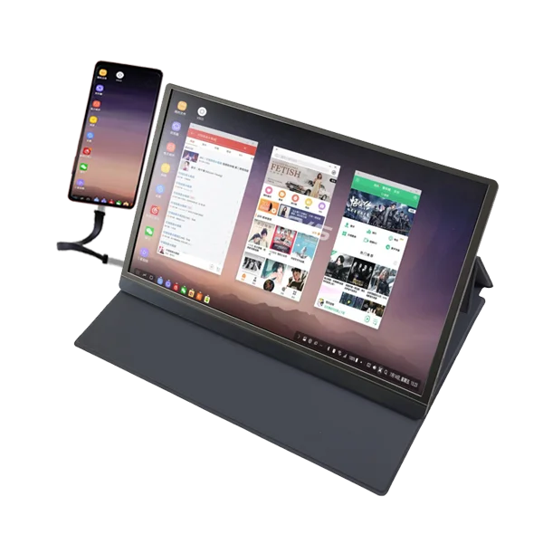 LED Screen IPS HD Display ultra Thin  Multi-functional  15 6 Inch 1080P Smart  Phone Laptop Black Speaker Portable Monitor