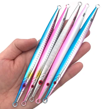 Lure Fast-Sinking Small Metal Jig Bait White Stripe Sequin Glow-in-the-Dark Without Hooks for Boat Sea Fishing Spanish Mackerel – Metal Jig – view 3