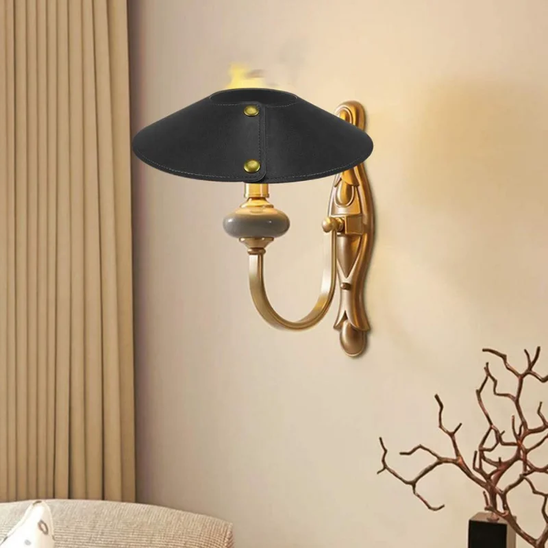 Искусственная кожа абажур настольной лампы простые классические абажур лампы изготовленным на заказ логосом абажур кольца