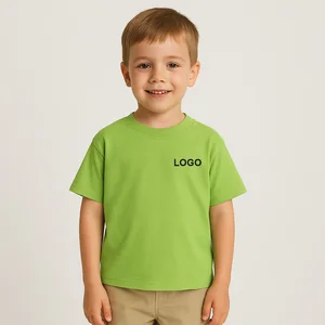 Custom Logo Kids Plain T-Shirt Soft Cotton Short Sleeve Basic Tee for Boys Unisex T-shirt Children's Tops T-shirt for Boys