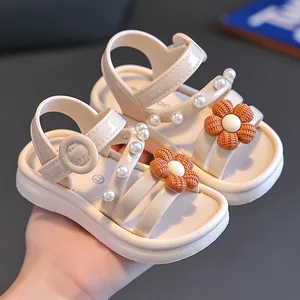 New Arrival Summer Beach Sandals Flat Shoes Casual Girls Slides Shoes Princess Girls Flat Sandals
