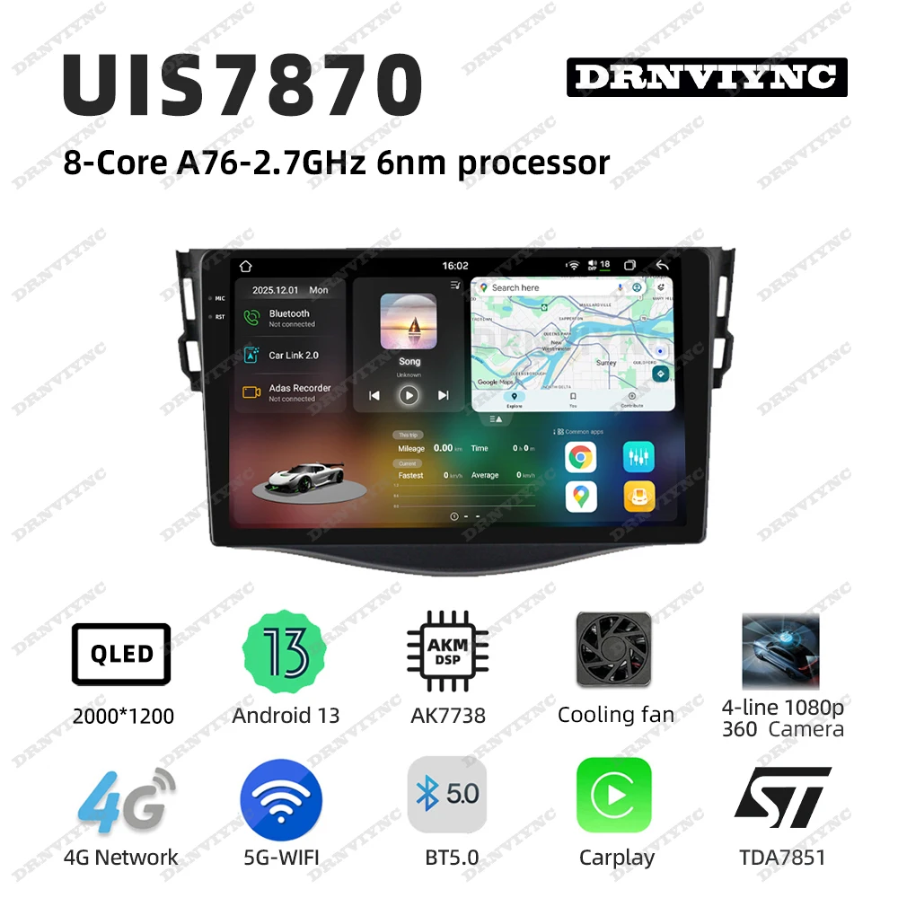 UIS 7870 Android 13 Car Multimedia System for Toyota Rav4 (2007