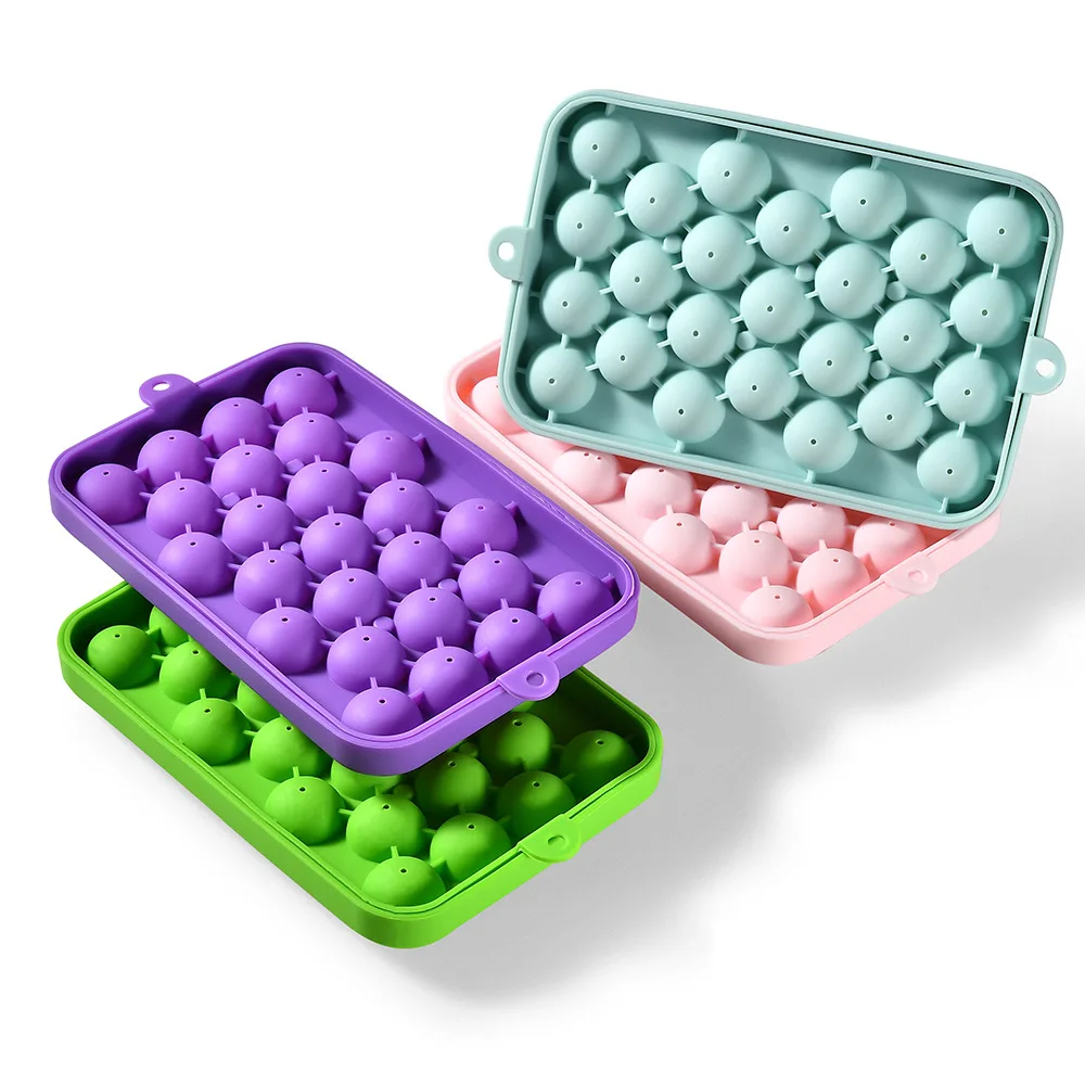Hot Selling Silicone Round Ball Ice Tray  Ice Ball Maker Mold 33 Cavity Mini Circle Ice Cube Tray
