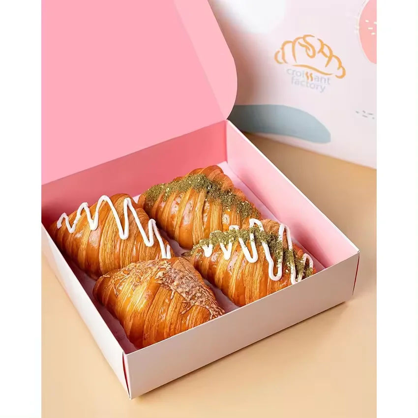 Eco-Friendly Customized Pink Mini Burger and Donut Paper Food Box for ...