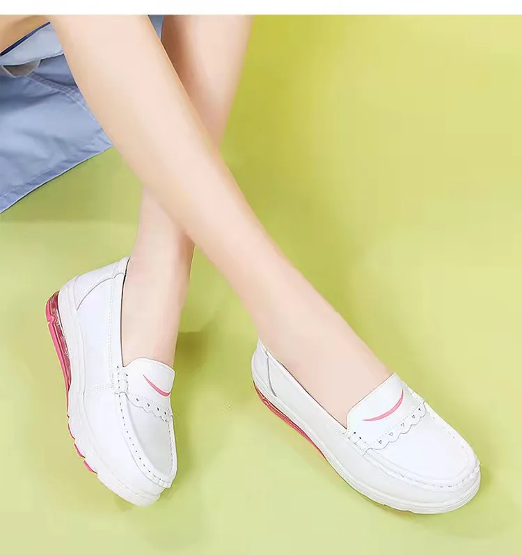 Nurse Shoes Nursing Shoes Hospital for Women Comfort Breathable Soft Bottom Flat Non-slip Safety Work White Shoes