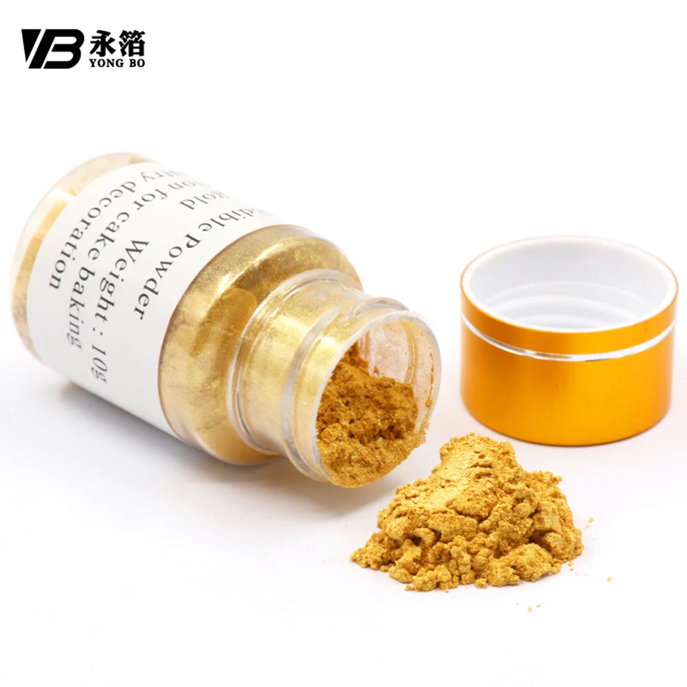 10 г/бутылка, 100% натуральный пигмент, украшение, десерт, выпечка, пищи, торт, подлинный съедобный золотой порошок