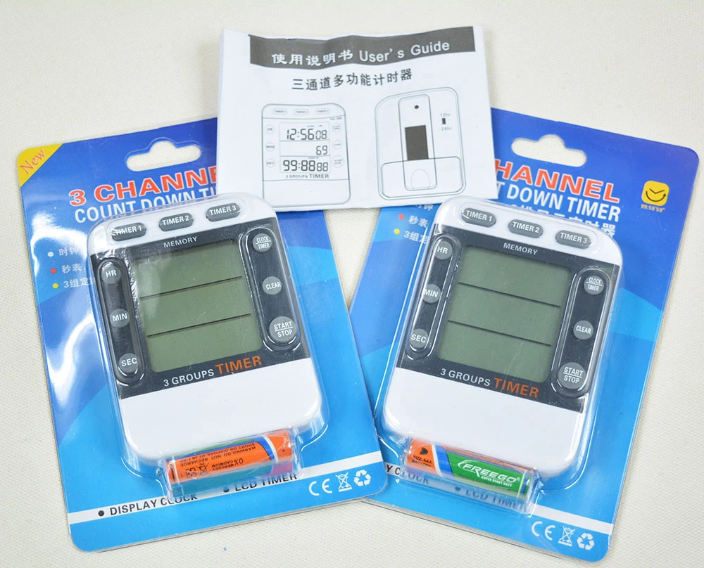 Multi-group Timer Kitchen Reminder Laboratory Digital 3 Channel Group Countdown Stopwatch Timer