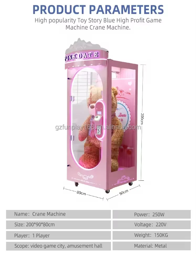 Funpark Best Price Wholesale Pink Date Gift Game Cut Prize Machine Toy Cut Prize Machine Game Centre supplier