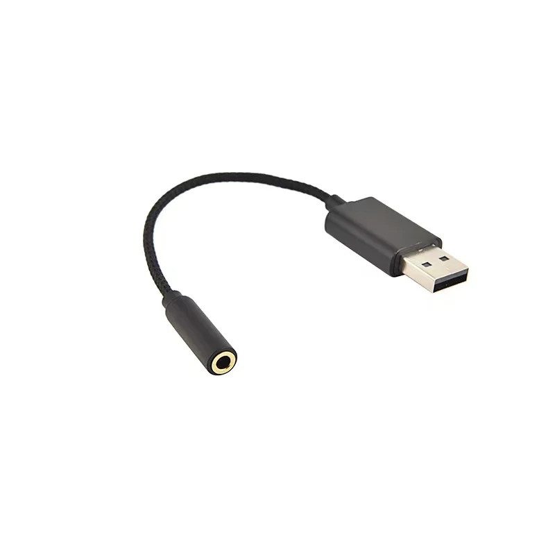USB to Aux Cable with TRRS 4-Pole Mic-Supported USB to Headphone AUX Adapter Built-in Chip External Sound Card for PC PS4 PS5