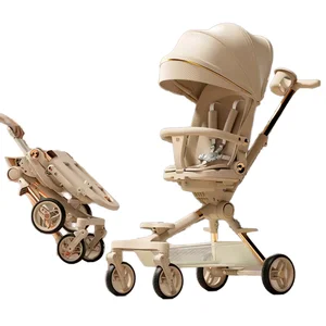 2026 Newest Foldable Baby Stroller 2-in-1 Rocker Device Car Seat Aluminum Alloy Frame 20kg Load Bearing 0-3 Years Cloth Material