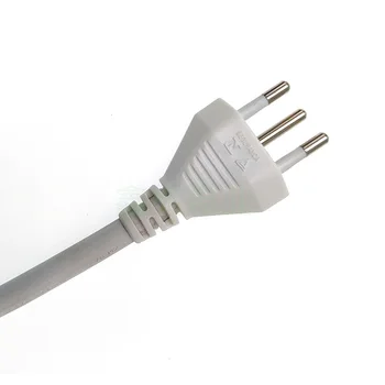 Three-plug white Brazilian power cord 1.0/1.5 square pure copper core power cord High power shark tooth terminal cable