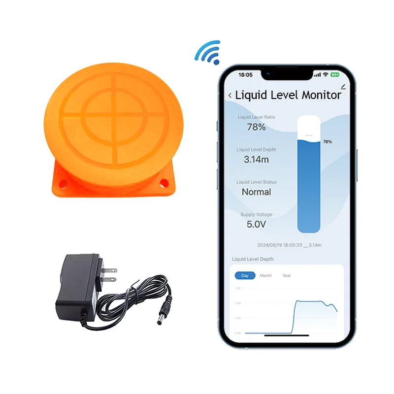 ME201W High Accuracy WIFI Remote Ultrasonic Silo Water Tank Level Meter Sensor Wireless Liquid Level Measurement Sensor
