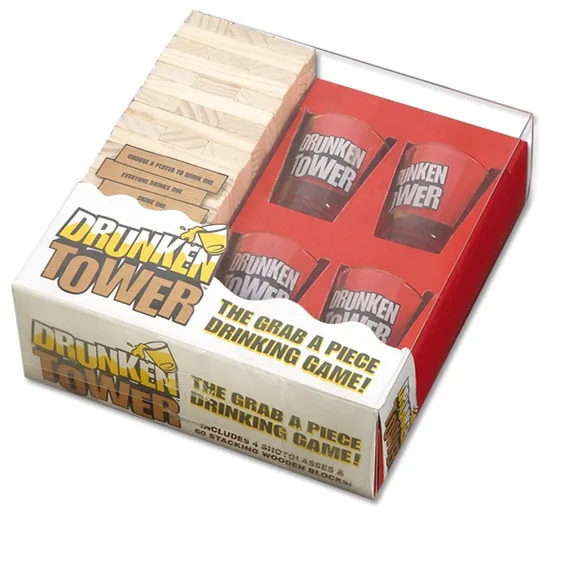 Drunken Tower Party Game Jenga Building Party Blocks Drinking Games Adult 