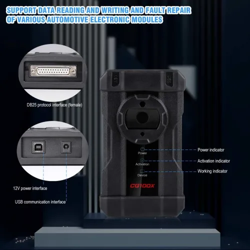 CG100X Programmer Diagnostic Tool Supports MQB for Airbag Reset Mileage Adjustment & Chip Reading Truck & Diesel Models