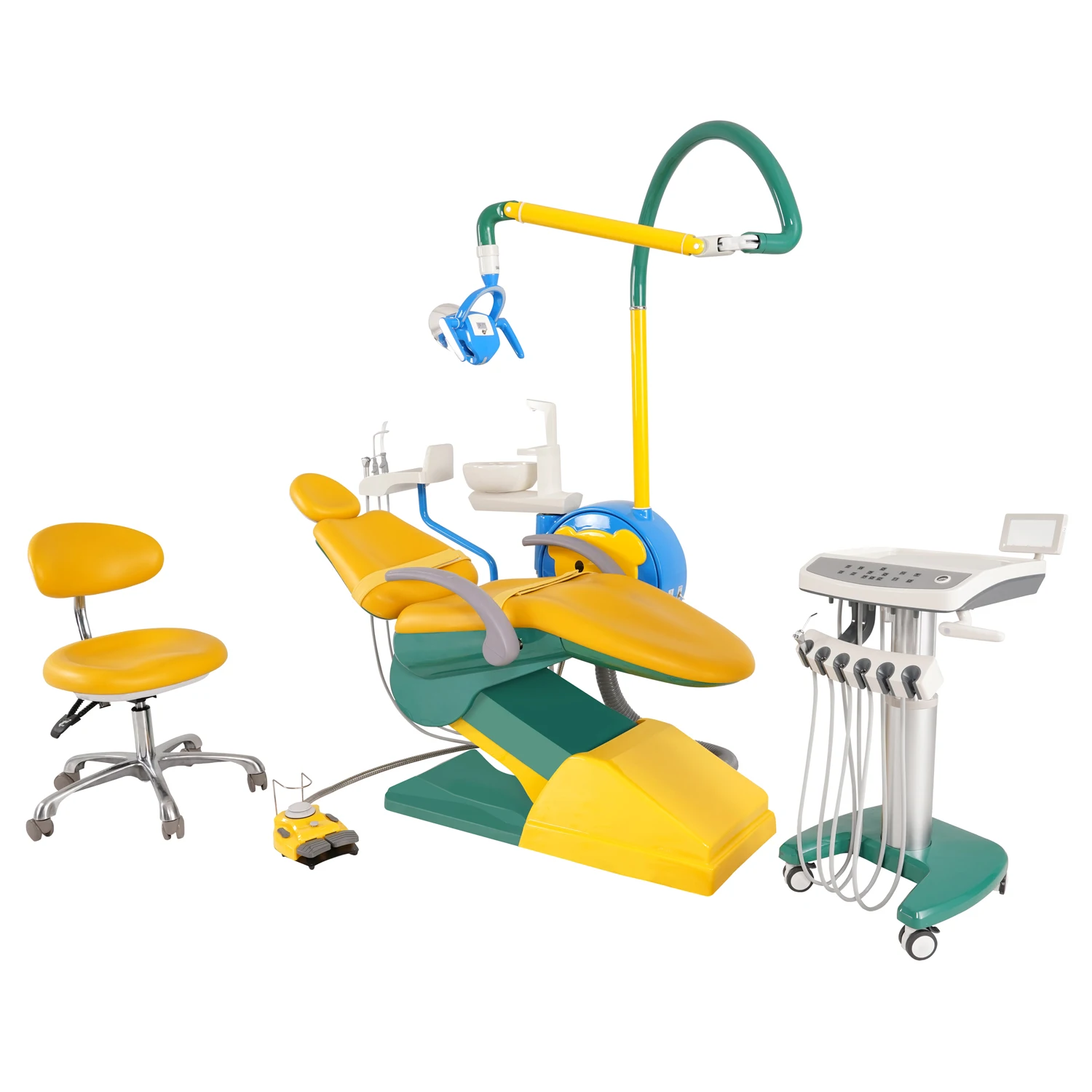 Luxury Orthodontic Dental Chairs With Operating Light Lamp Spittoon And