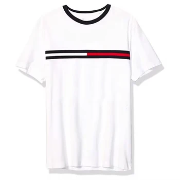 Men's Short Sleeve Signature Stripe Graphic T-Shirt Fancy Plus Size Men's T-shirts Custom Tee Shirt Printing T shirts