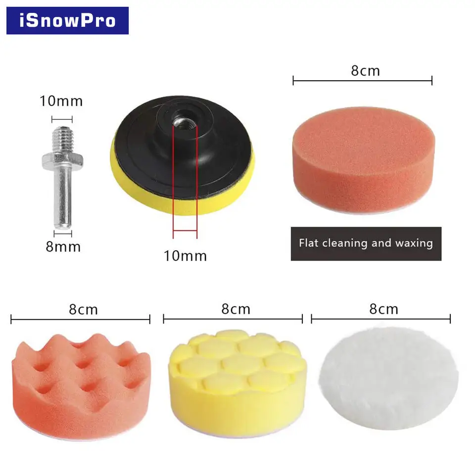 3-дюймовая пленка с полировальной подложкой комплект губка для автомобиля пены дрель буфера крепления восковой депиляции полировка герметизация
