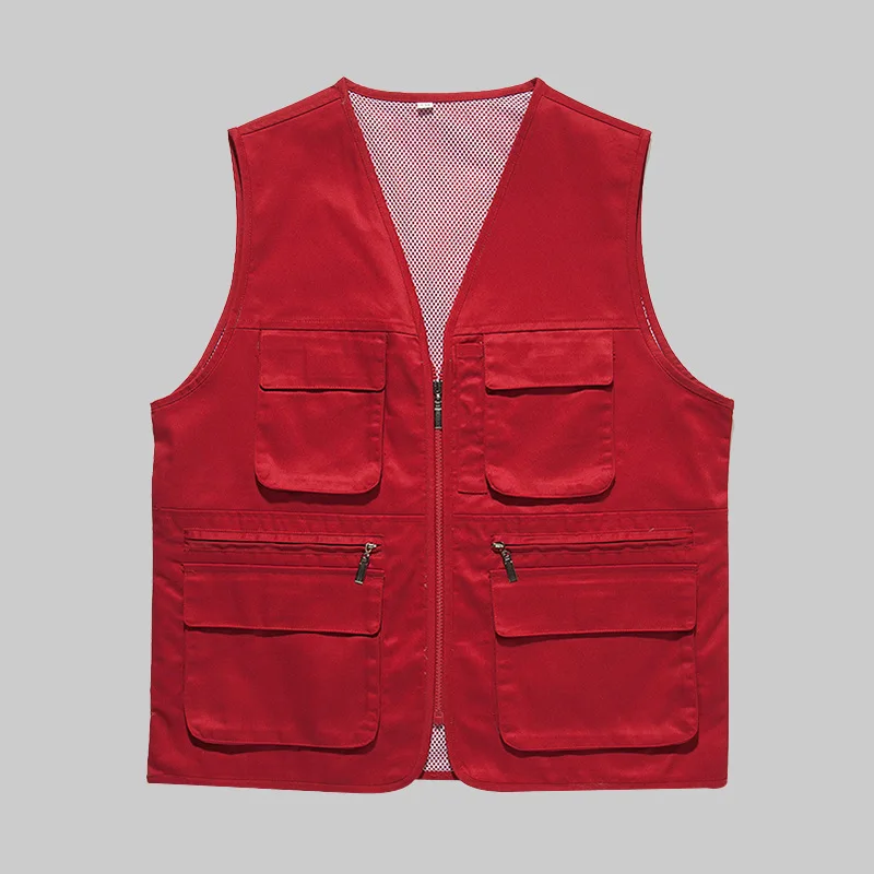 Customized Sleeveless Jacket Multi Pocket Work Vest Men Waistcoat Vest ...