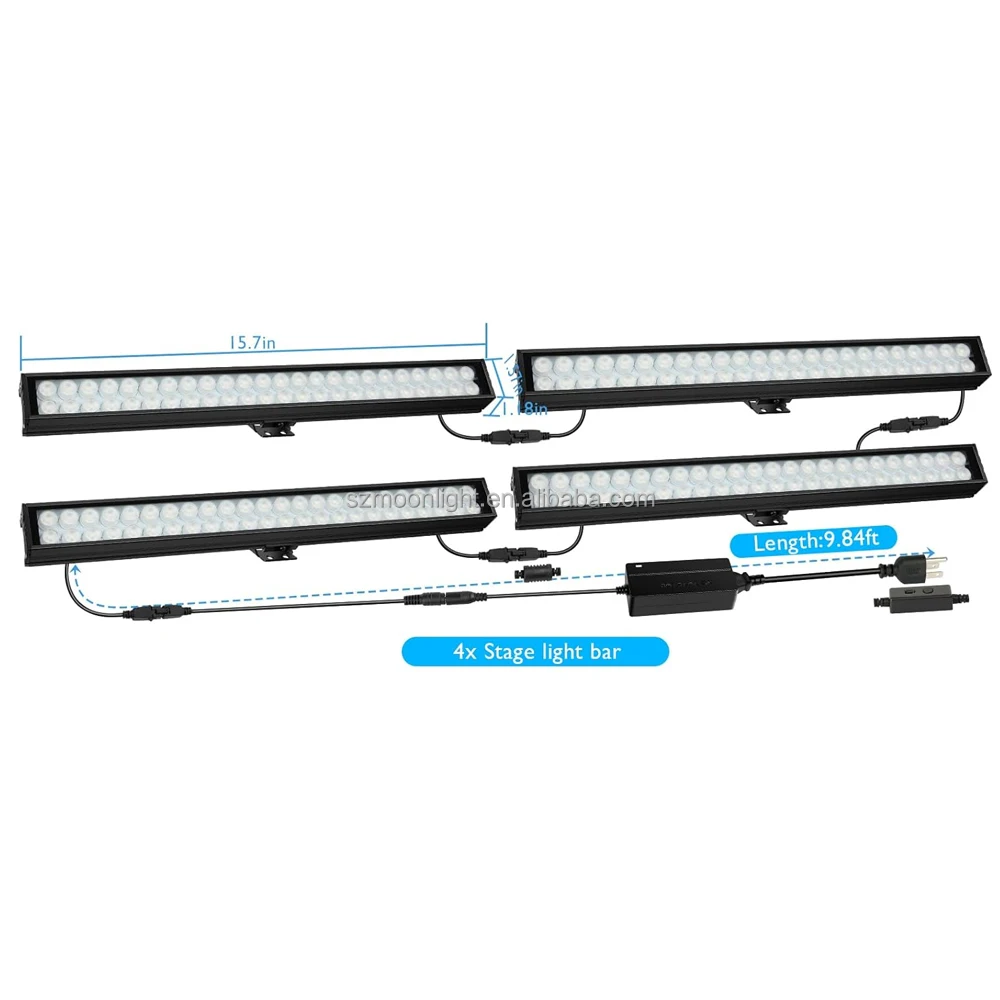 35W Adjustable Linear RGB Lighting Stage Lights IP65 Waterproof with Remote Control Wedding Stage Hotel Wall Wash Lights