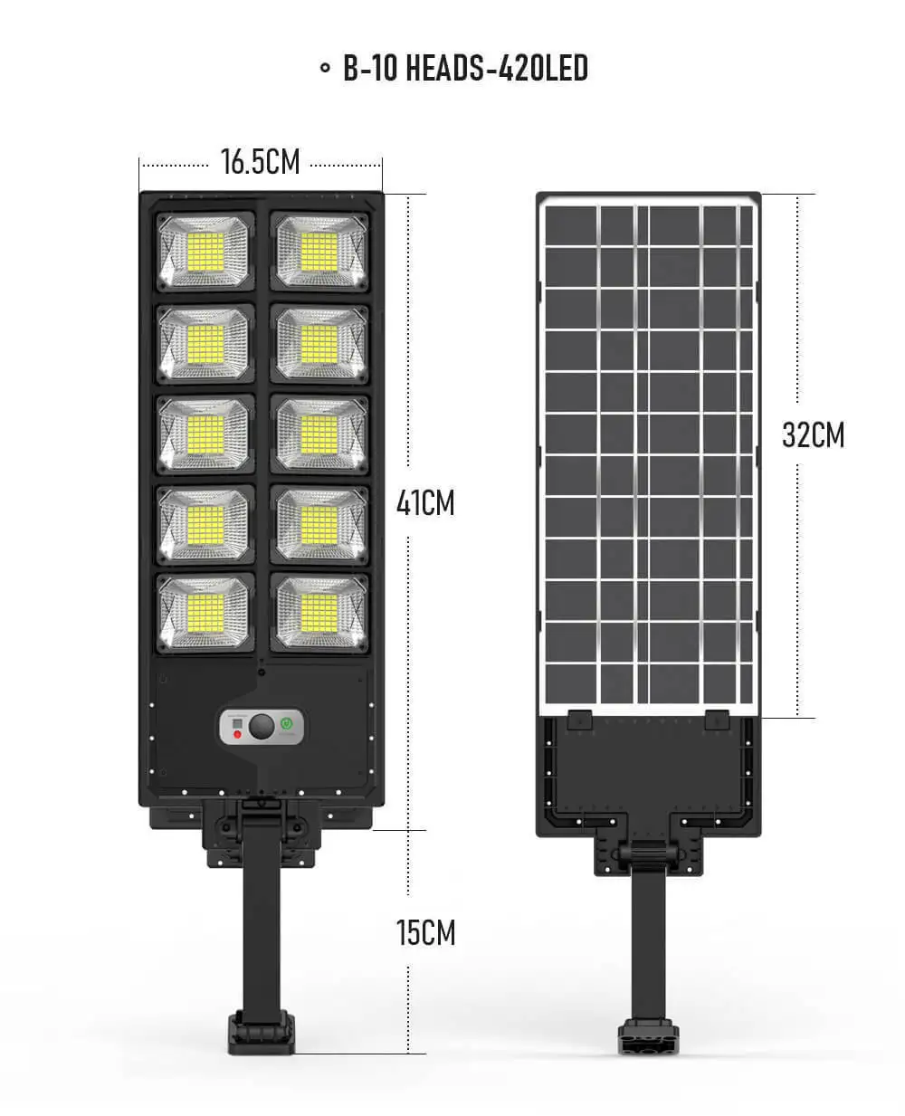 Solar Powered Strong Light Street Lamp for Outdoor Courtyard Lighting
