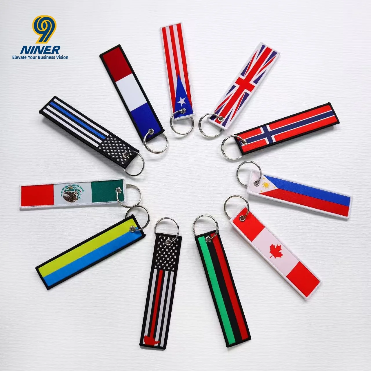 New Arrival Modern Customizable Nylon Outdoor Short Bag Lanyard Key Chain Letterpress Printed Hot Promotional Business Gifts