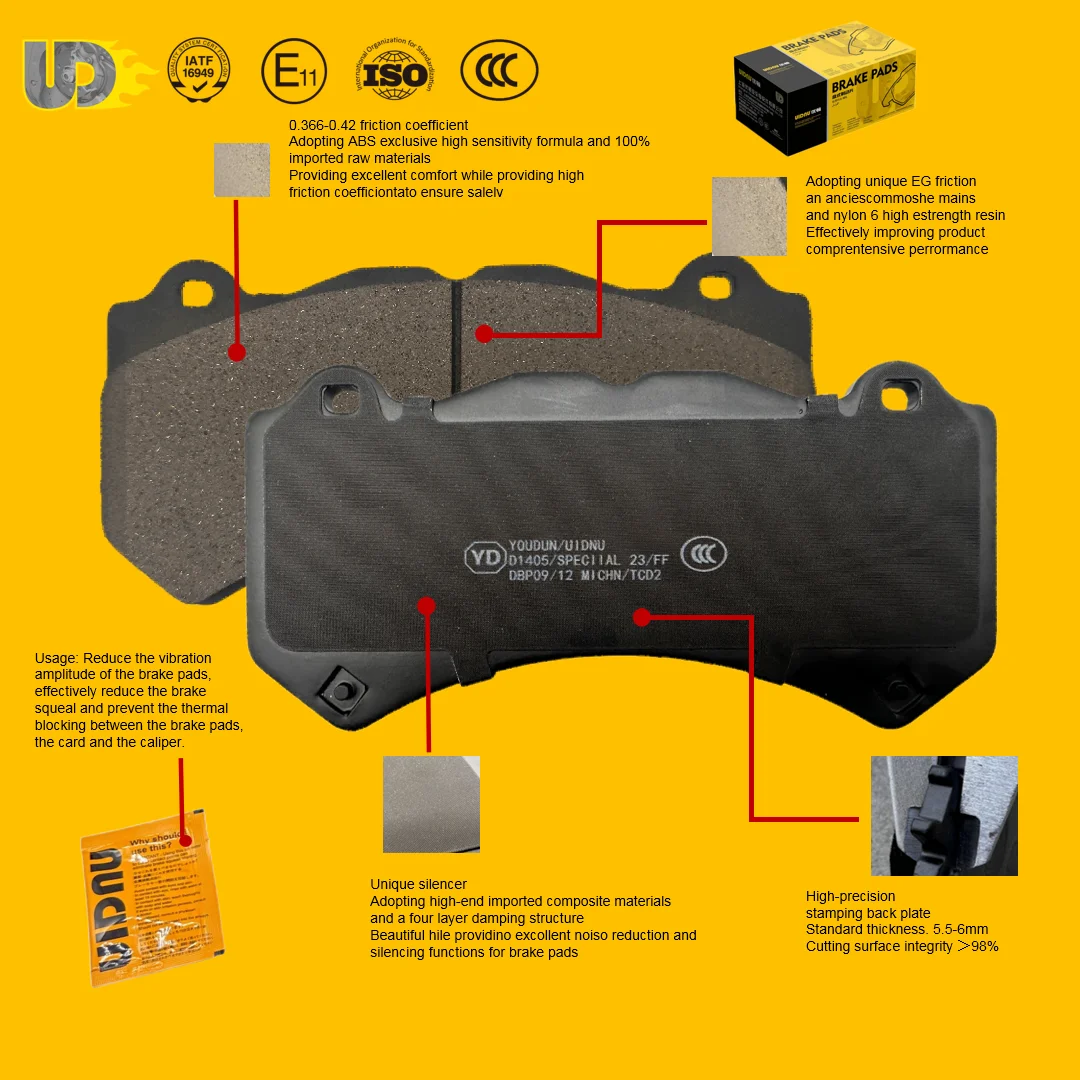 yudai YD-47033 UIDNU Factory Wholesale Rear Brake Pads for Jetour T2
