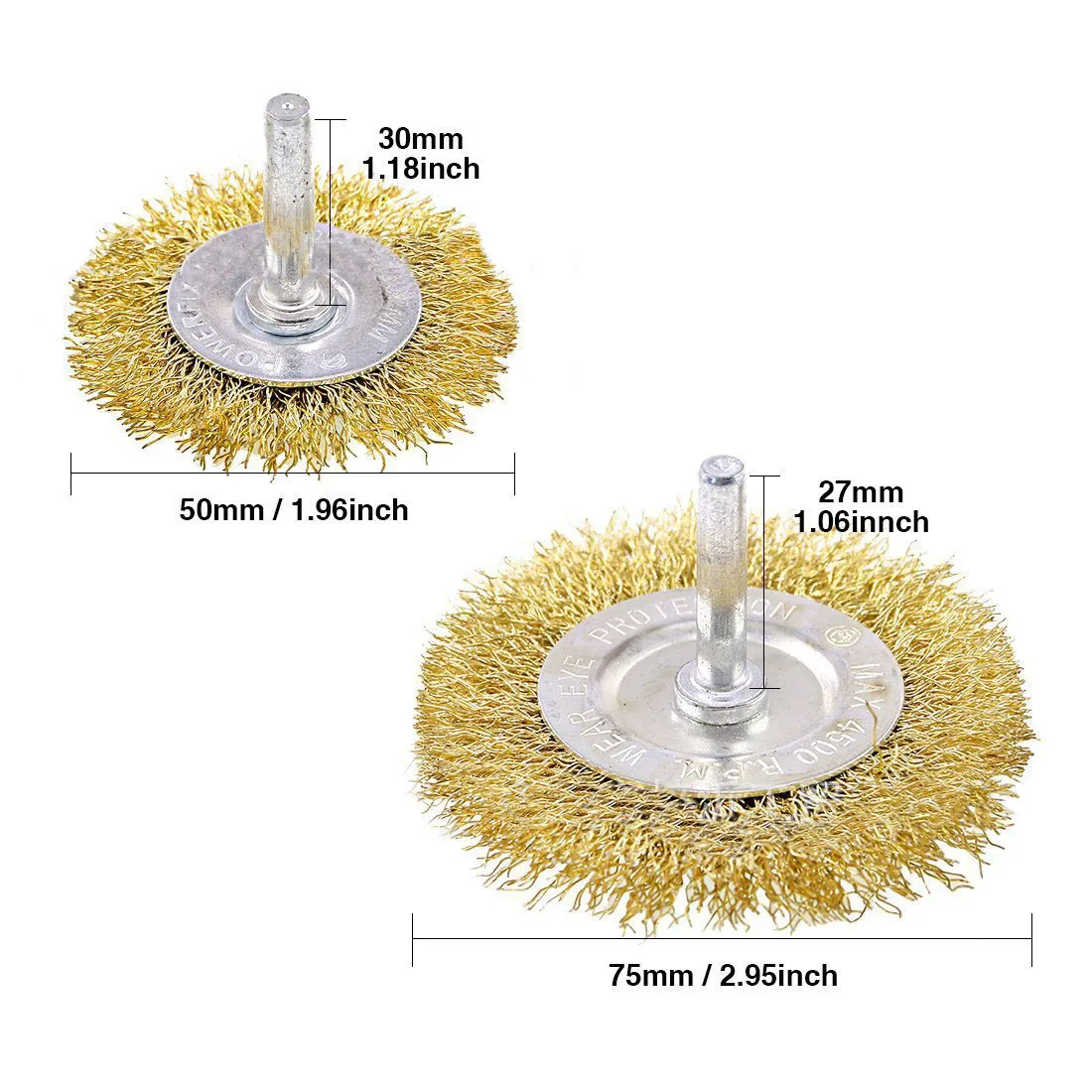 Набор щеток из витой стальной проволоки и кружек, 9 шт., с латунным покрытием, Набор щеток для чашек, 1/4 дюйма, набор железная проволока с хвостовиком
