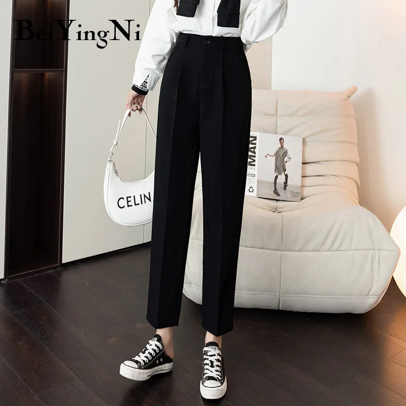 Plus Size Pantalon Khaki Black White M-XXL Loose Trousers