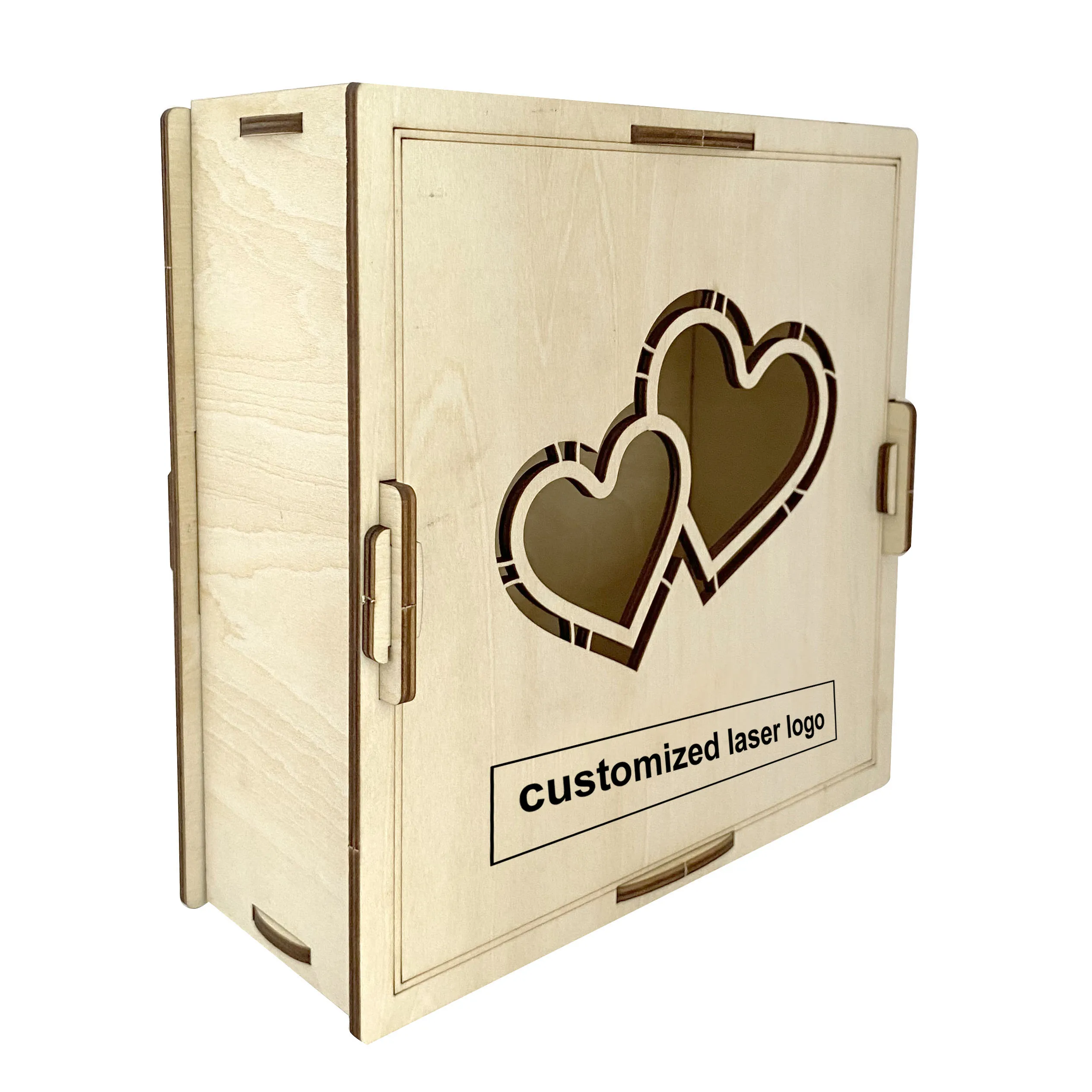 Wooden Gift Card Holder Rustic Wedding Card Box With Lock - Large ...