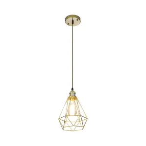 Hot Selling Indoor Industrial Retro Adjustable Hanging Wire Iron E26 Pendant Light for Kitchen Island