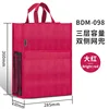 Estilo lona rojo-3 capas gran capacidad con bolsillos laterales
