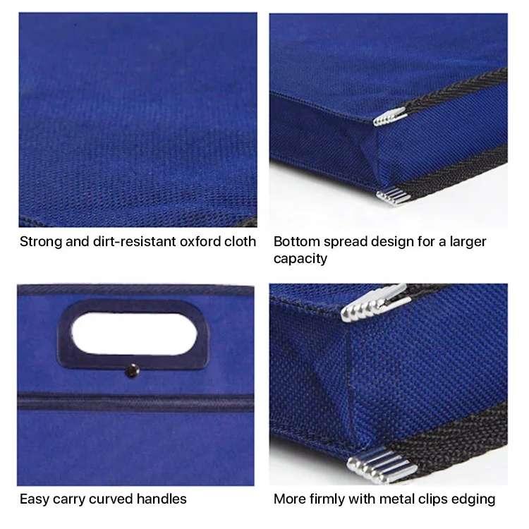 Customized LOGO Printing Packed B4A4 Canvas Cotton Briefcase Oxford Zipper Conference Document Tote Bag