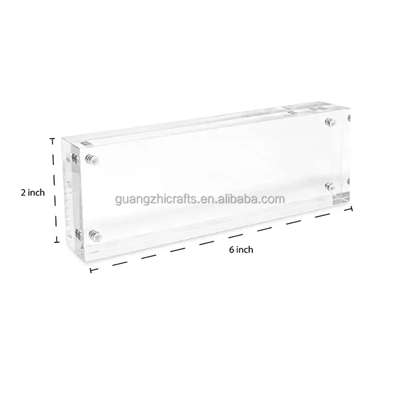 Double Sides Acrylic Magnetic Photo Booth Frame Clear 2x6