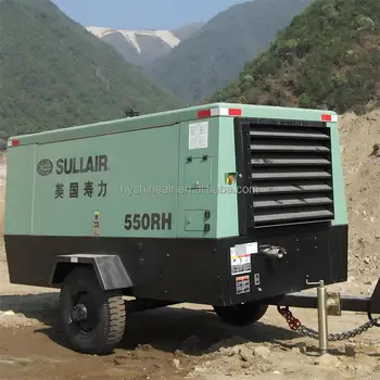 Sullair 550RH Portable Diesel Screw Air Compressor 15.5 M³/min Flow Capacity 17 bar Pressure Lubricated Cumminss  Engine Powered