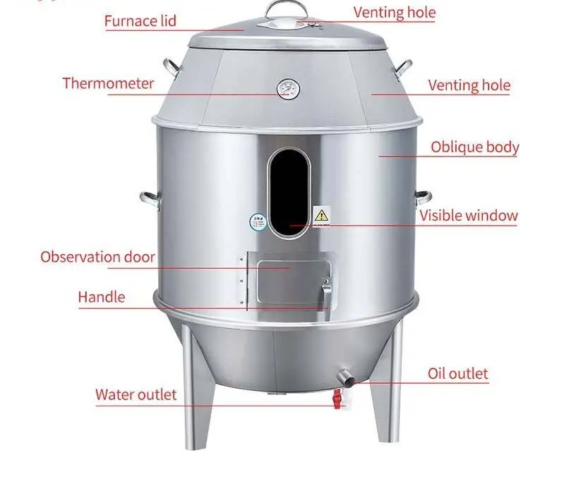 Commercial Stainless Steel Vertical Roast Duck Equipment Gas Type Drying Duck Meat Roast Duck