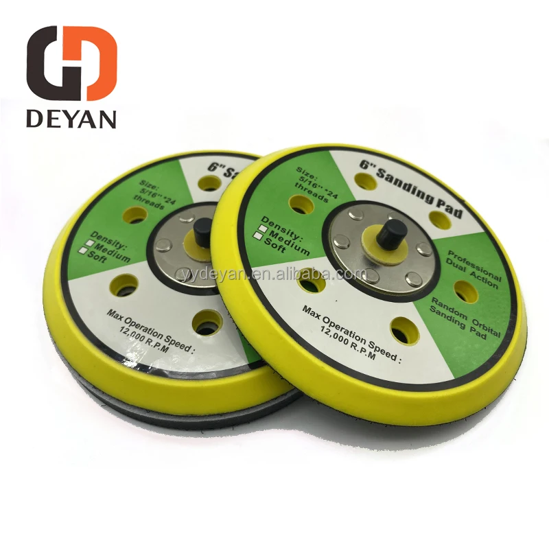 Durable 6 Holes 6 Inch Backing Pad Abrasive Disc For Pneumatic Grinding