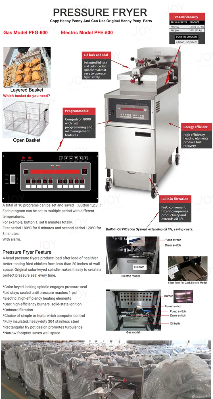 Automatic Broaster Chicken Pressure Fryer Commercial Electric Deep
