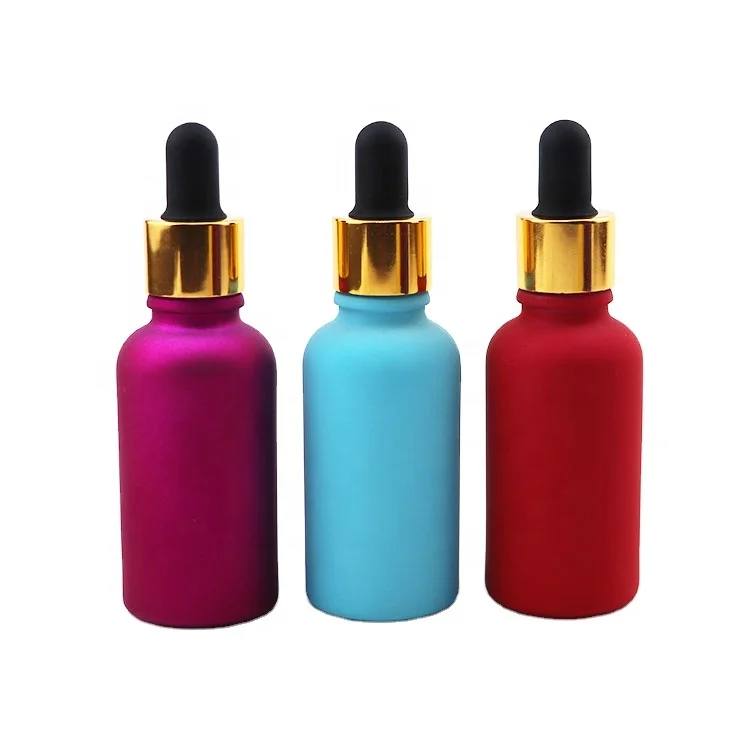 1 oz 2oz 4oz color glass dropper bottles for oil in stock tincture oil packing bottle with gold and silver lid