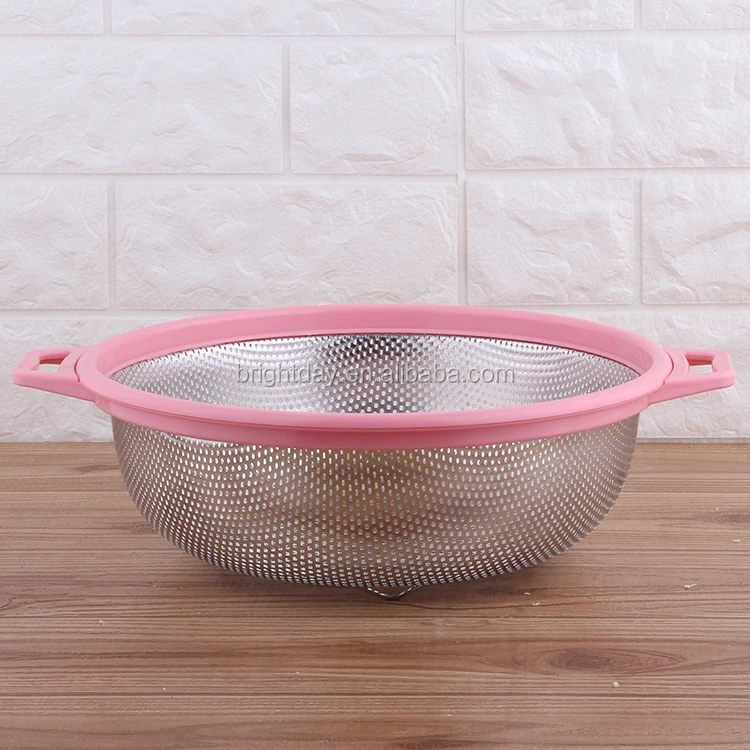 Heat Resistant Plastic Handle Colander Mesh Colander_5