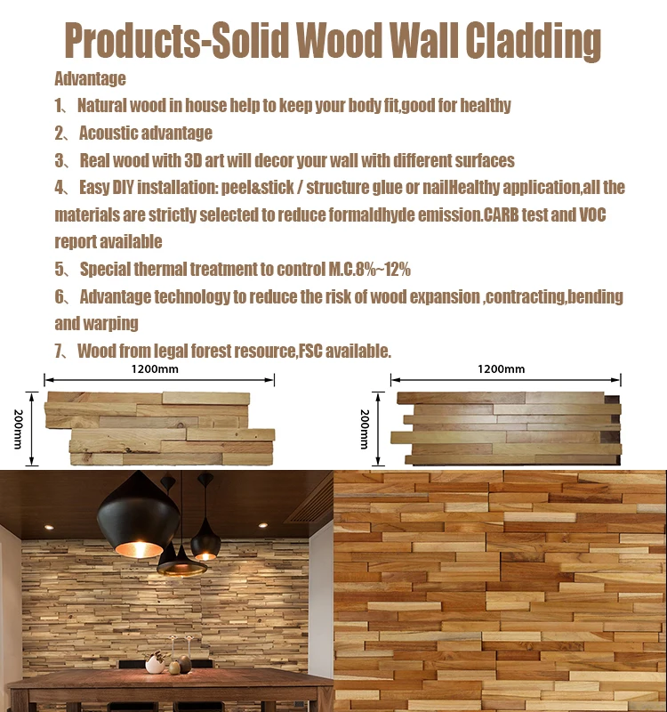 Home Decorative Wood Slat Wall Panels - 3D Baroque Cladding