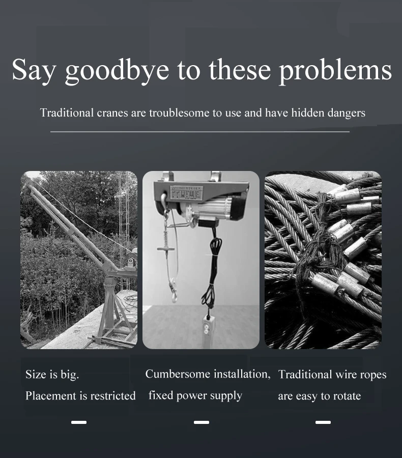 Portable Electric Rope Climbing Machine 120kg Mini Electric Lift Hoist