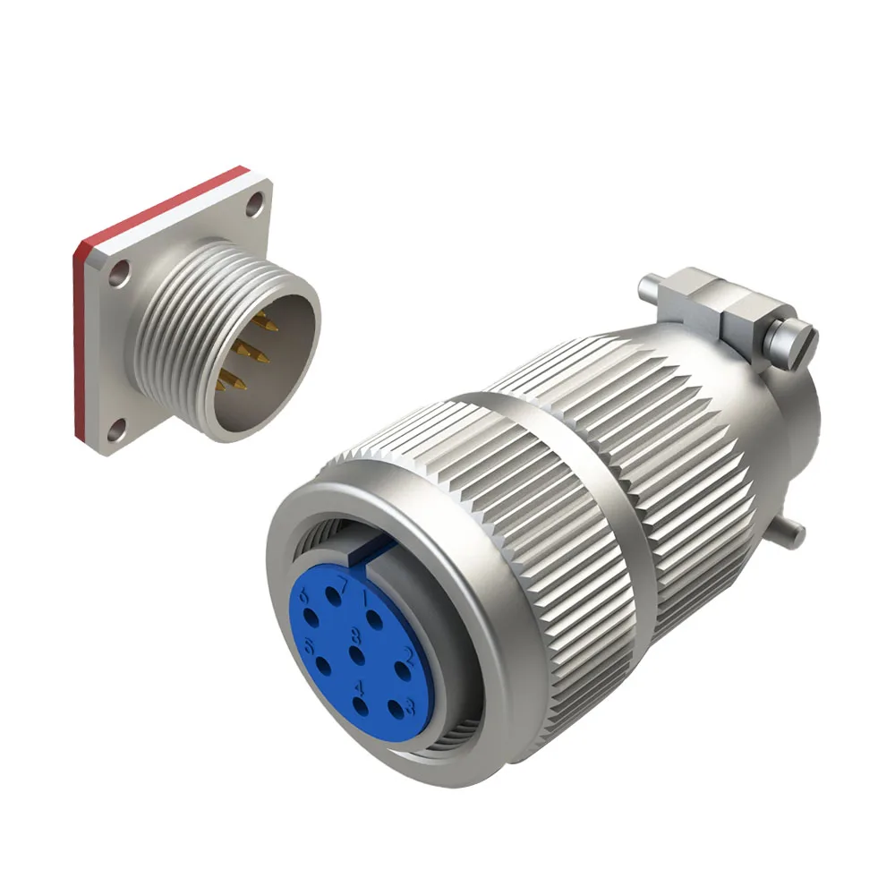 High Temperature Vacuum Sealing Hermetic Aviation Circular Connector MX15 Series 8Pin Stainless Steel Electrical Connector